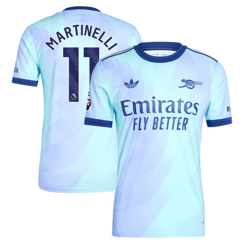 Gabriel Martinelli Arsenal Originals 2024/25 Third Player Shirt - Aqua