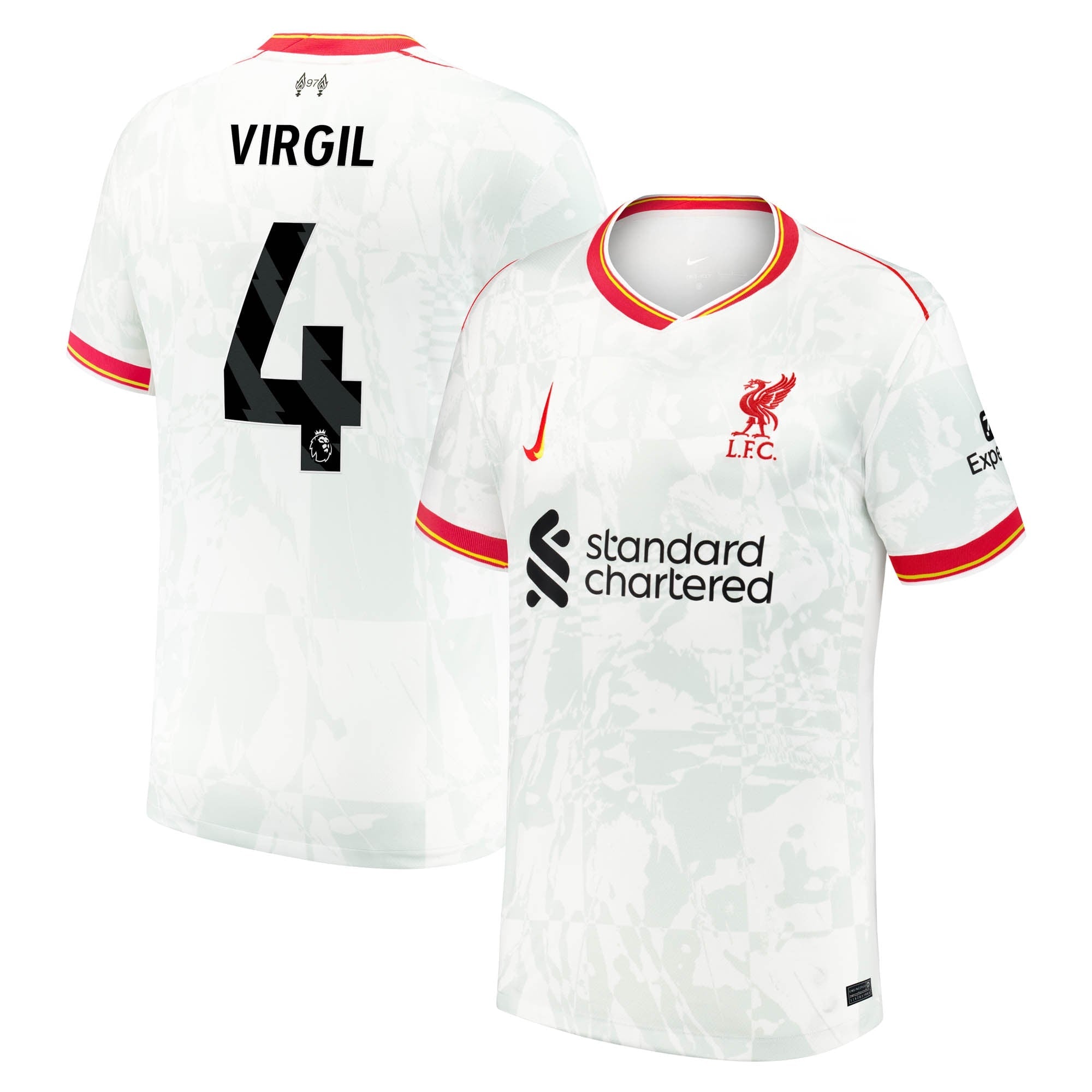 Virgil van Dijk Liverpool 2024/25 Third Shirt - White
