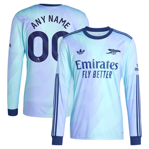 Arsenal Originals 2024/25 Third Long Sleeve Custom Shirt - Aqua