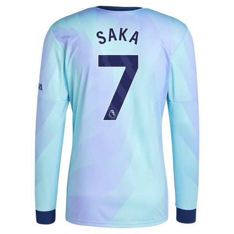 Bukayo Saka Arsenal Originals 2024/25 Third Long Sleeve Player Shirt - Aqua