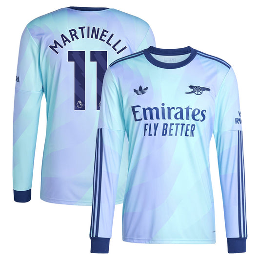Gabriel Martinelli Arsenal Originals 2024/25 Third Long Sleeve Player Shirt - Aqua