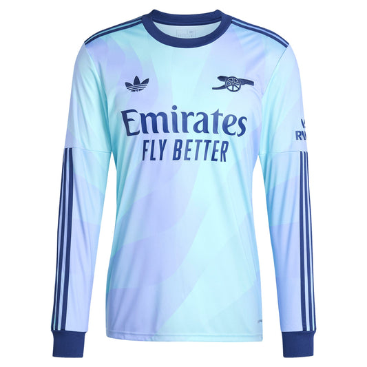 Declan Rice Arsenal Originals 2024/25 Third Long Sleeve Player Shirt - Aqua