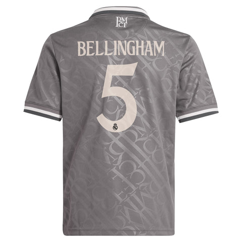 Jude Bellingham Real Madrid Originals Youth 2024/25 Third Player Shirt - Charcoal
