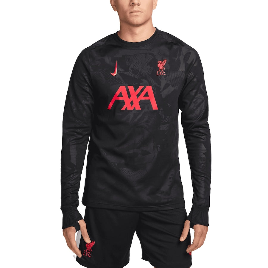 Liverpool 2024/25 Third Academy Pro Pre-Match Pullover Top - Black
