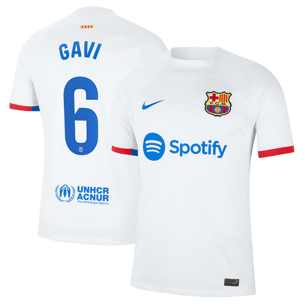 Gavi Barcelona  2023/24 Away Stadium Player Jersey - White