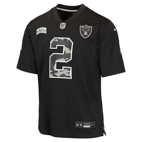 Ashton Jeanty Las Vegas Raiders Soccer Intl Youth 2026 Salute to Service Game Jersey - Black
