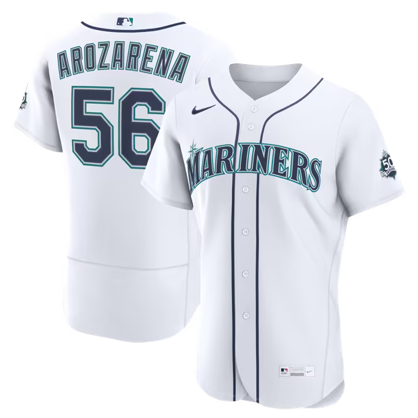 Randy Arozarena Seattle Mariners Soccer Intl Home 50th Season Authentic Jersey - White