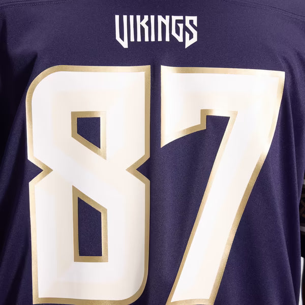 T.J. Hockenson Minnesota Vikings Soccer Intl 2026 Rivalries Collection Game Jersey - Purple