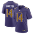 Soccer Intl Kyle Hamilton Baltimore Ravens Alternate Game Jersey Purple