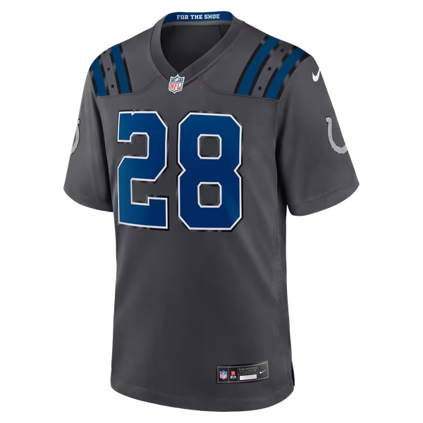 Jonathan Taylor Indianapolis Colts Soccer Intl 2026 Rivalries Collection Game Jersey - Anthracite