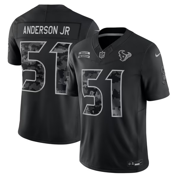 Will Anderson Jr. Houston Texans Soccer Intl 2026 Salute to Service Stitched Limited Jersey - Black