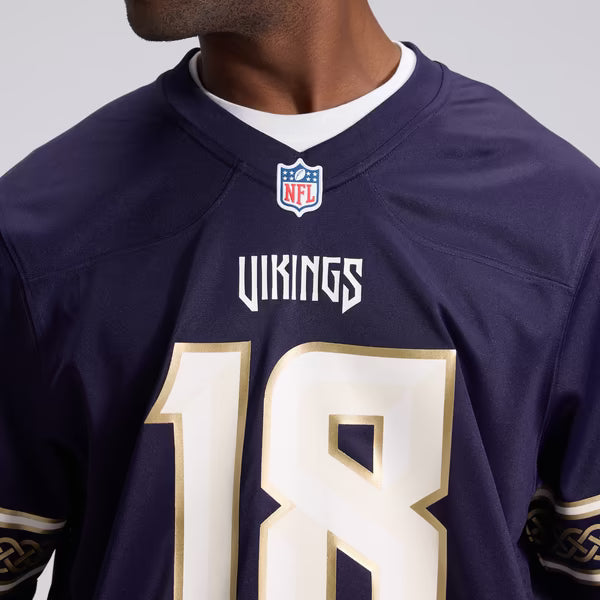 Justin Jefferson Minnesota Vikings Soccer Intl 2026 Rivalries Collection Game Jersey - Purple