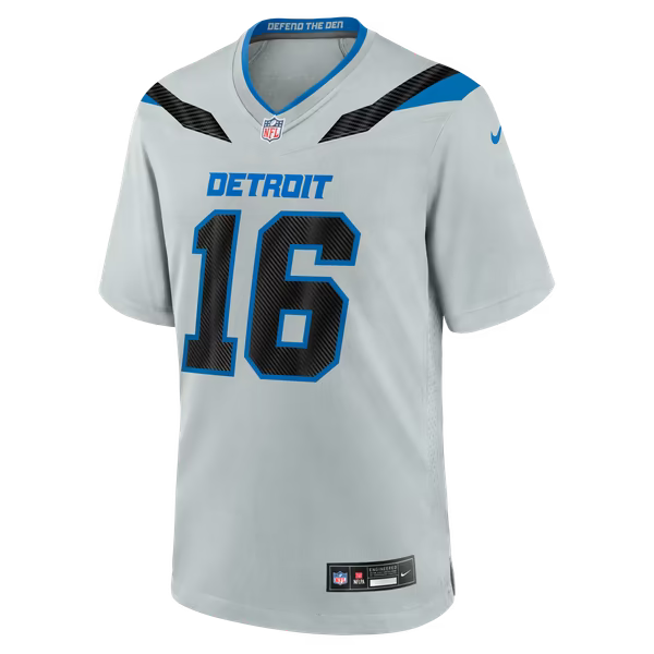 Jared Goff Detroit Lions Soccer Intl 2026 Rivalries Collection Game Jersey - Silver