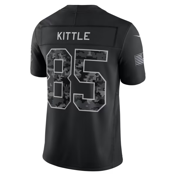 George Kittle San Francisco 49ers Soccer Intl 2026 Salute to Service Stitched Limited Jersey - Black