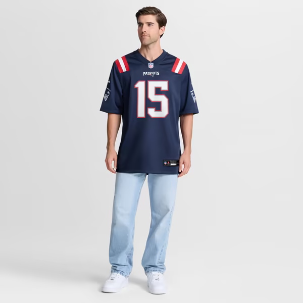Behren Morton New England Patriots Soccer Intl Team Game Jersey - Navy