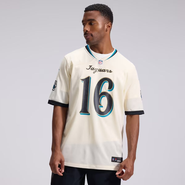 Trevor Lawrence Jacksonville Jaguars Soccer Intl 2026 Rivalries Collection Game Jersey - Natural