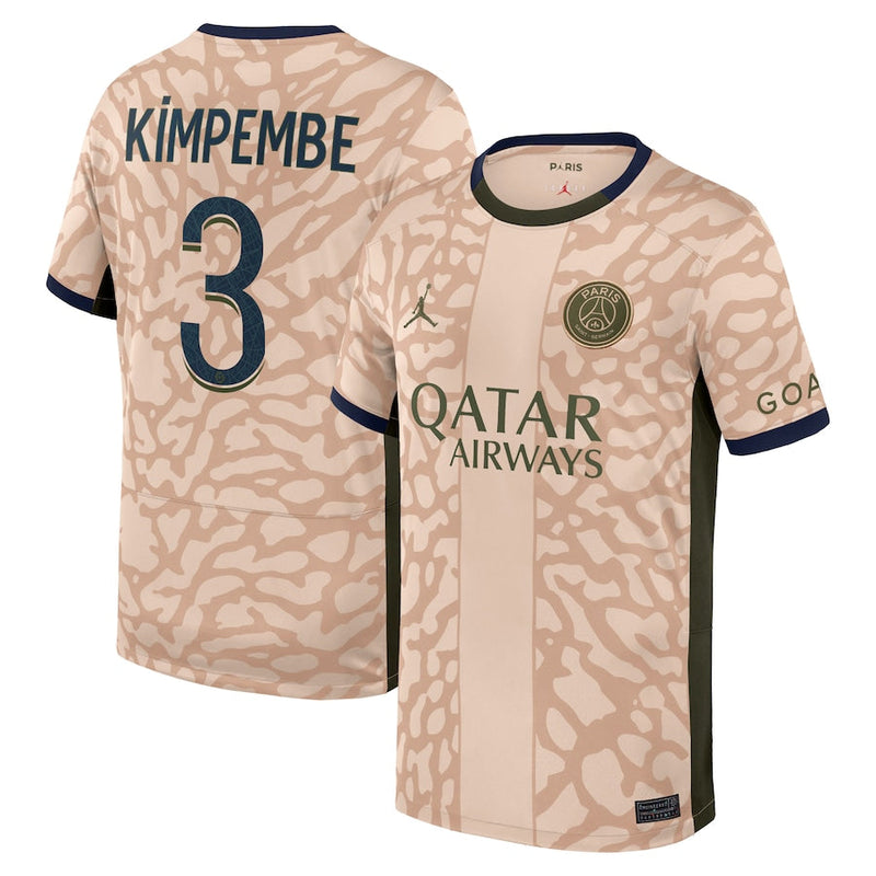 Presnel Kimpembe Paris Saint-Germain  Brand  2023/24 Fourth Stadium  Player Jersey – Tan