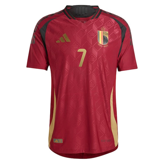 Belgium FA Home  Shirt 2024 with De Bruyne 7 printing