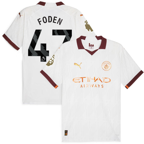 Phil Foden Manchester City  2023/24 Away Player Jersey - White