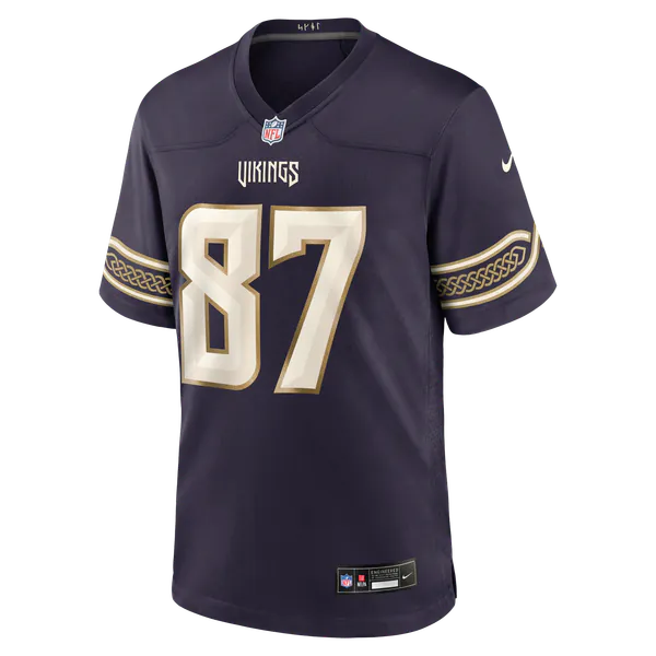 T.J. Hockenson Minnesota Vikings Soccer Intl 2026 Rivalries Collection Game Jersey - Purple