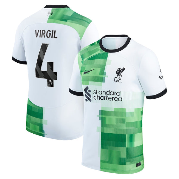 Virgil van Dijk Liverpool  2023/24 Away Player Jersey - White