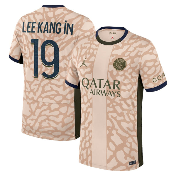 Lee Kang In Paris Saint-Germain  Brand 2023/24 Fourth Stadium Player Jersey – Tan