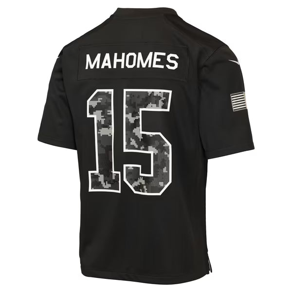 Patrick Mahomes Kansas City Chiefs Soccer Intl Youth 2026 Salute to Service Game Jersey - Black