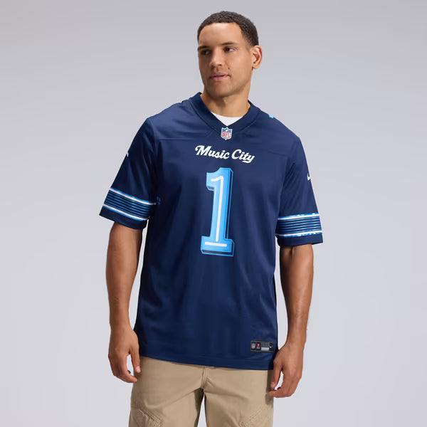 Cameron Ward Tennessee Titans Soccer Intl 2026 Rivalries Collection Game Jersey - Navy