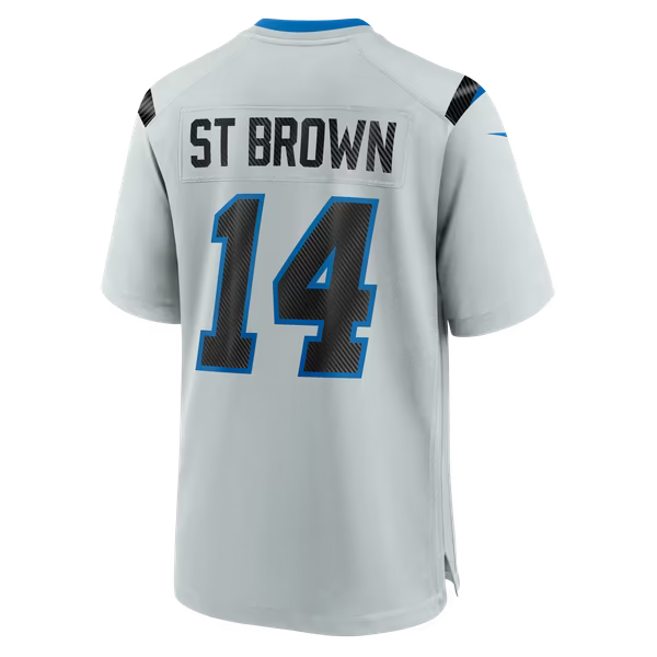 Amon-Ra St. Brown Detroit Lions Soccer Intl 2026 Rivalries Collection Game Jersey - Silver