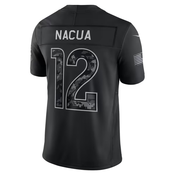 Puka Nacua Los Angeles Rams Soccer Intl 2026 Salute to Service Stitched Limited Jersey - Black