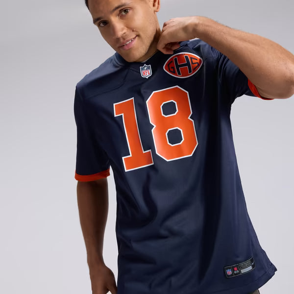 Caleb Williams Chicago Bears Soccer Intl 2026 Rivalries Collection Game Jersey - Navy