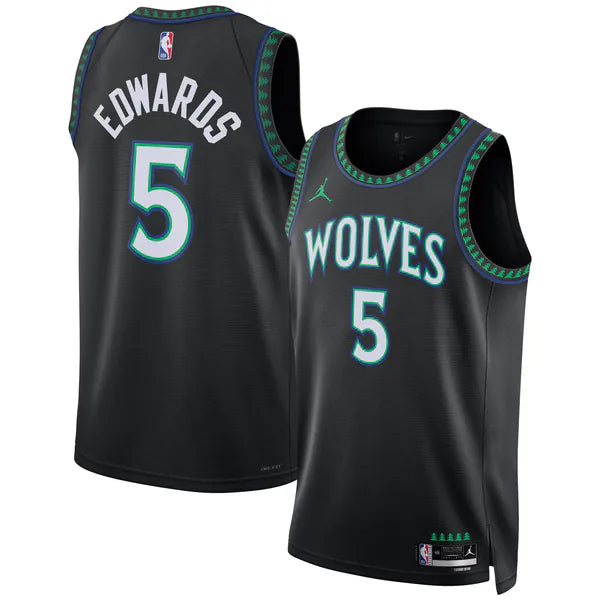 Anthony Edwards Minnesota Timberwolves Soccer Intl Brand Unisex Swingman Jersey - Statement Edition - Black