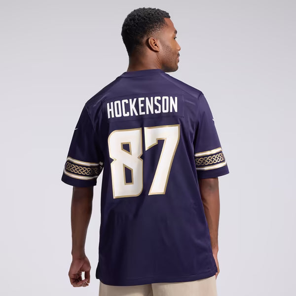 T.J. Hockenson Minnesota Vikings Soccer Intl 2026 Rivalries Collection Game Jersey - Purple