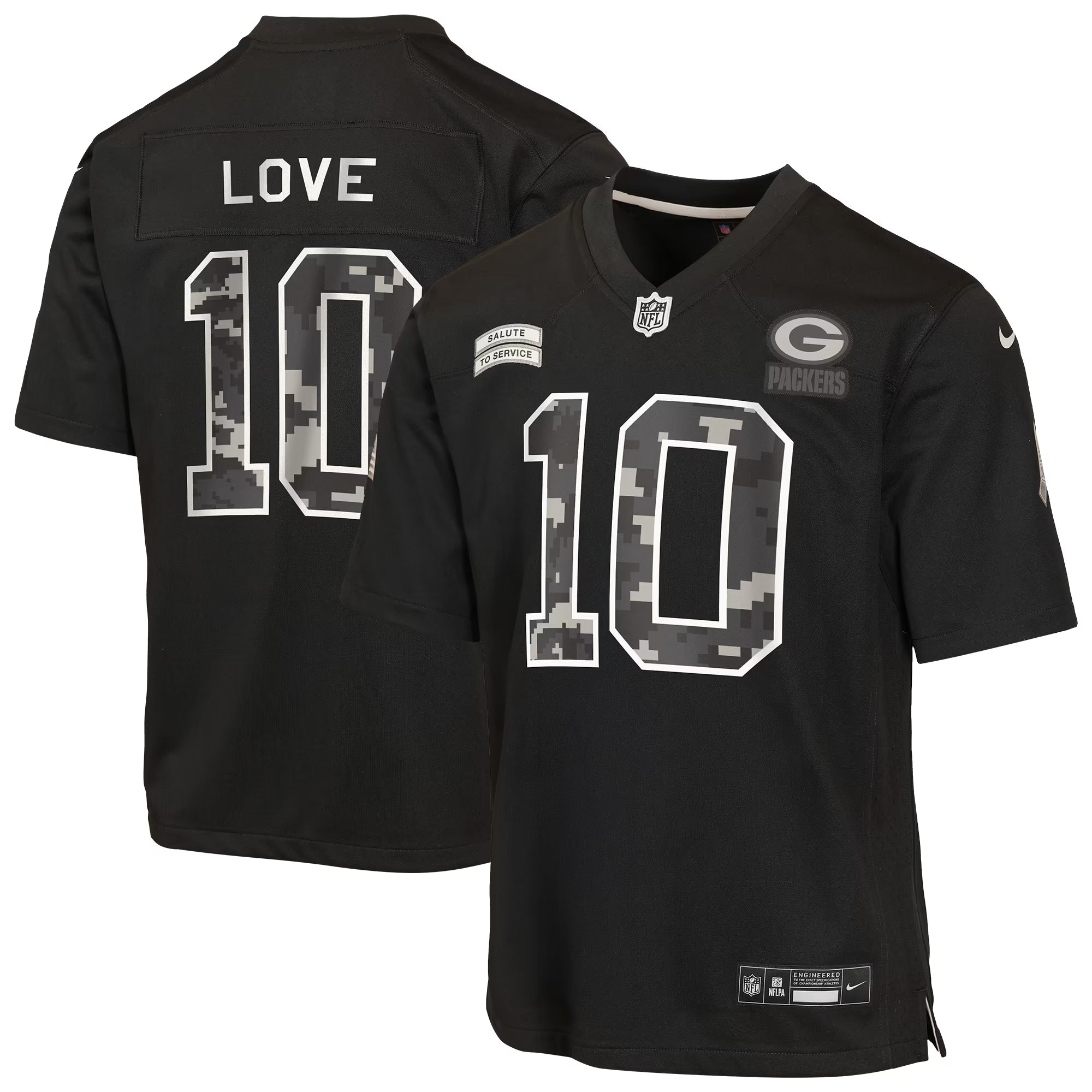 Soccer Intl Love Green Bay Packers Soccer Intl Youth 2026 Salute to Service Game Jersey - Black