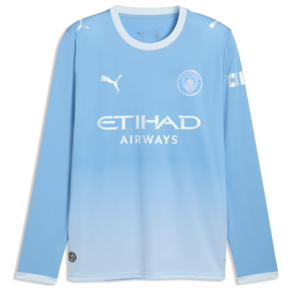 Soccer Intl Manchester City 2026/27 Home Replica Long Sleeve Custom Jersey Light Blue