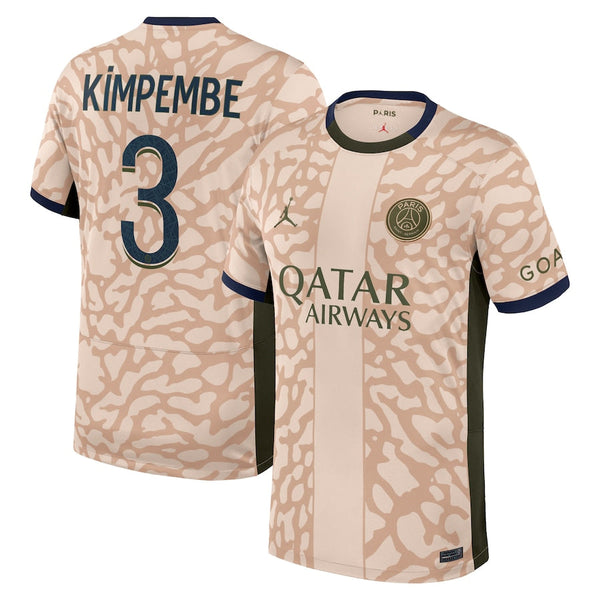 Presnel Kimpembe Paris Saint-Germain  Brand 2023/24 Fourth Stadium Player Jersey – Tan