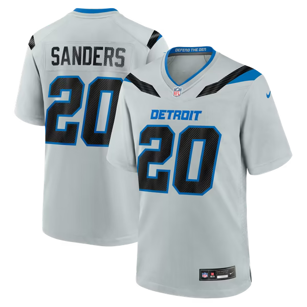 Barry Sanders Detroit Lions Soccer Intl 2026 Rivalries Collection Game Jersey - Silver