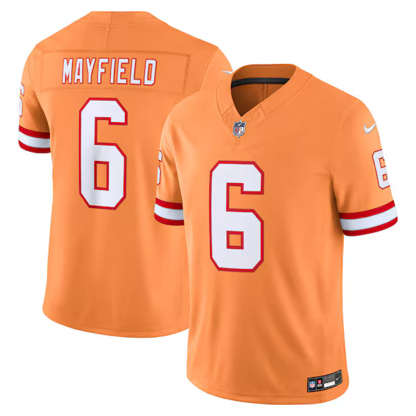 Baker Mayfield Tampa Bay Buccaneers Soccer Intl Alternate Vapor F.U.S.E. Stitched Limited Jersey - Creamsicle