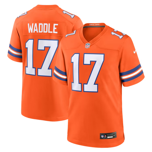 Jaylen Waddle Denver Broncos Soccer Intl Game Player Jersey - Orange