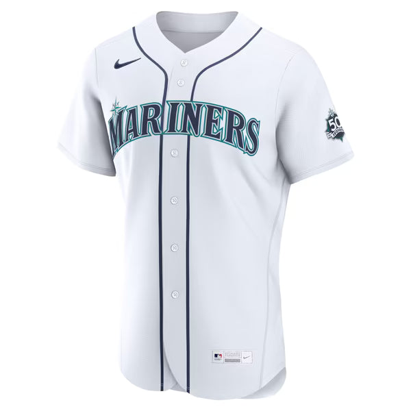 Cole Young Seattle Mariners Nike Home 50th Season Authentic Jersey - White