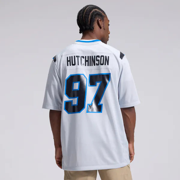 Aidan Hutchinson Detroit Lions Soccer Intl 2026 Rivalries Collection Game Jersey - Silver