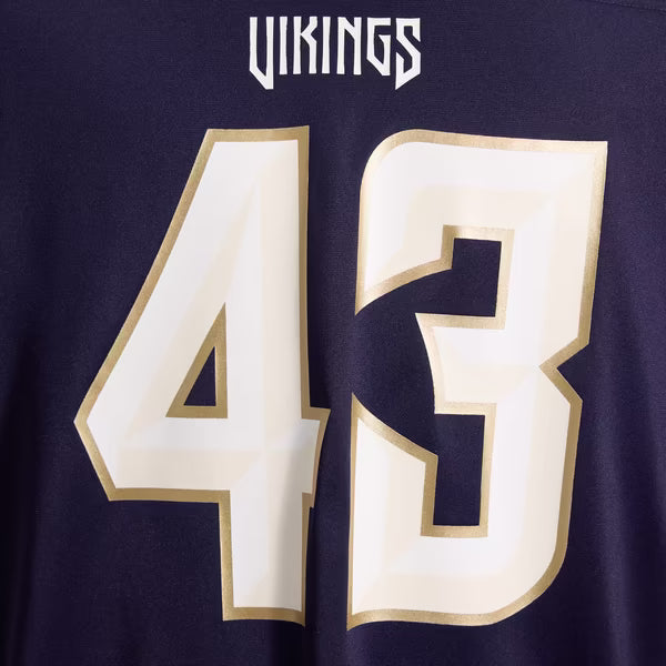 Andrew Van Ginkel Minnesota Vikings Soccer Intl 2026 Rivalries Collection Game Jersey - Purple