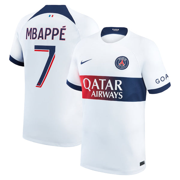 Kylian Mbappe Paris Saint-Germain  2023/24 Away Stadium Player Jersey - White