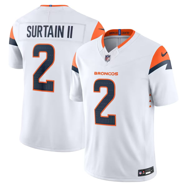 Pat Surtain II Denver Broncos Soccer Intl Vapor F.U.S.E. Stitched Limited Jersey - White