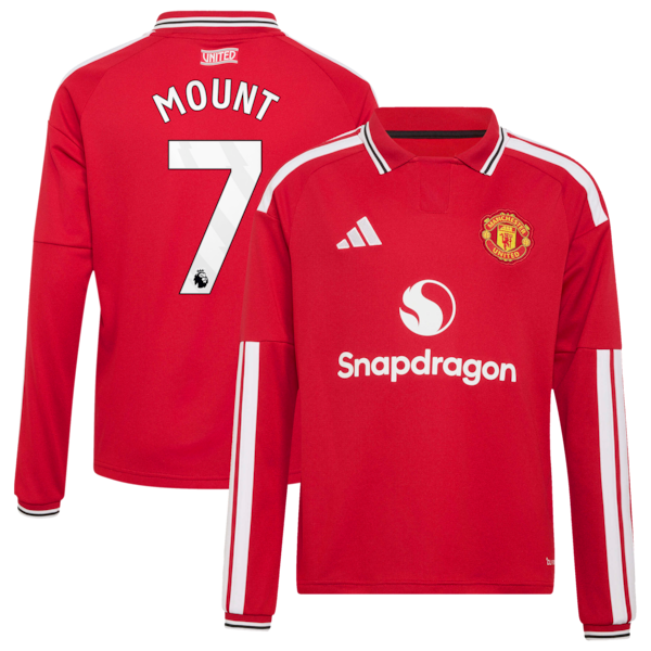 Soccer Intl Mason Mount Manchester United 2026/27 Home Replica Long Sleeve Jersey Red