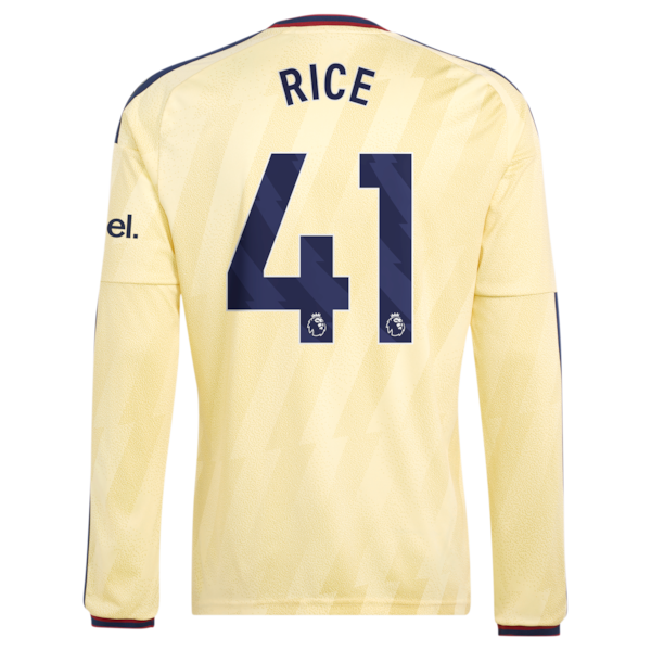 Declan Rice Arsenal Soccer Intl 2026/27 Third Replica Long Sleeve Jersey - Yellow