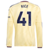 Declan Rice Arsenal Soccer Intl 2026/27 Third Replica Long Sleeve Jersey - Yellow