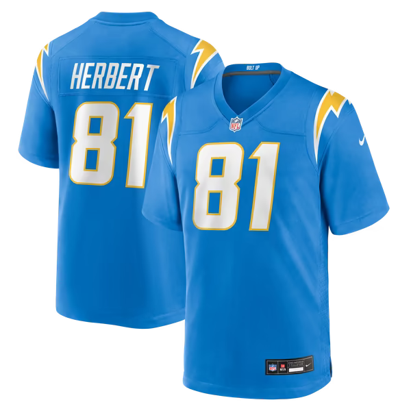 Patrick Herbert Los Angeles Chargers Soccer Intl Team Game Jersey - Powder Blue