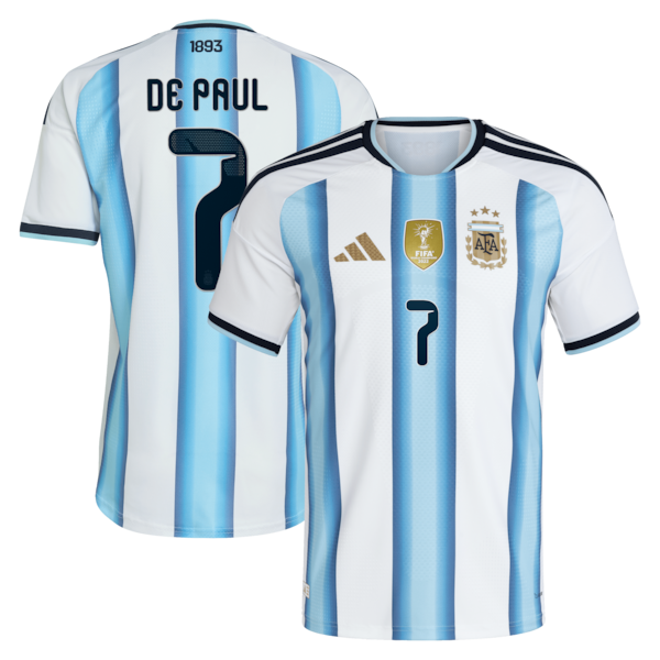 Soccer Intl Rodrigo De Paul Argentina National Team 2026 Home Authentic Jersey White