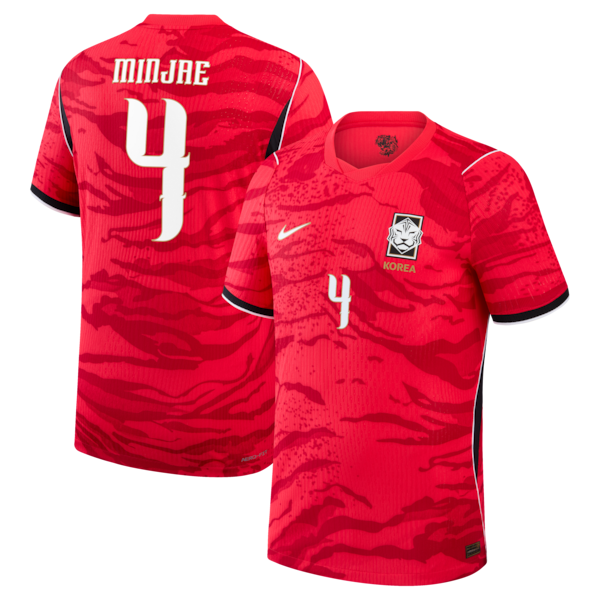 Soccer Intl Kim Min-Jae South Korea National Team 2026 Home Match Authentic Jersey Red